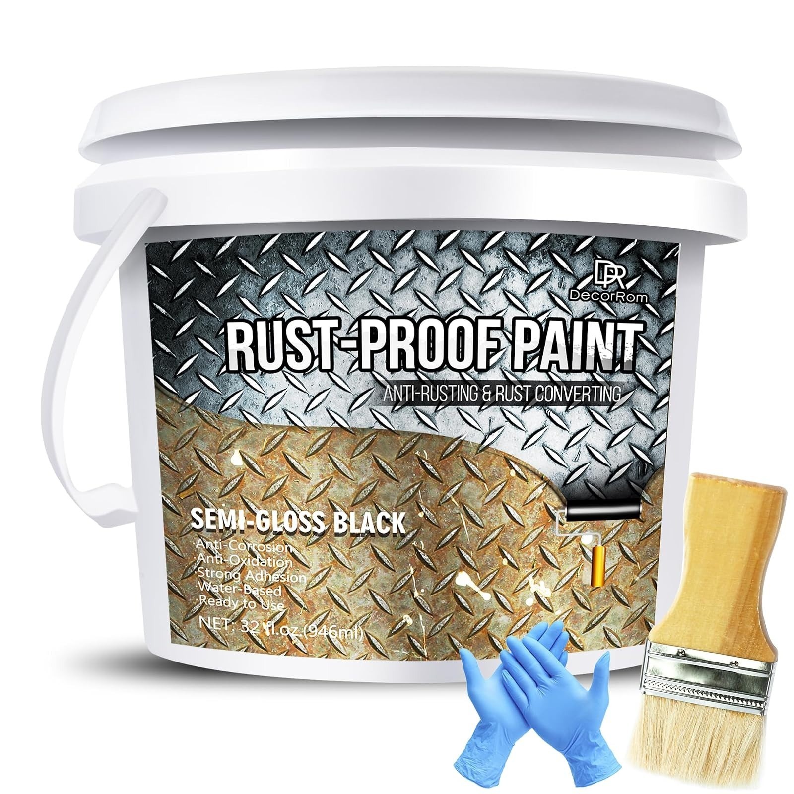 64oz Rust Converter & Metal Primer – Black Rust Reformer Paint
