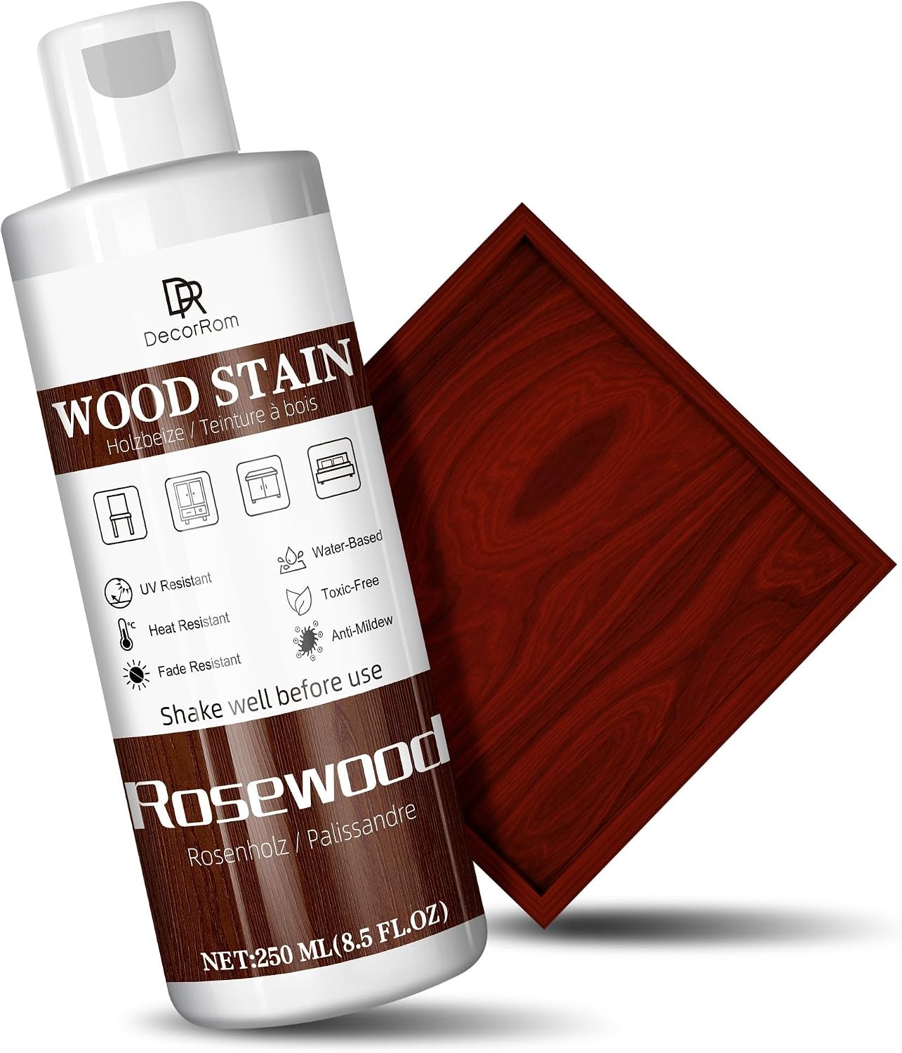 Dark Oak Wood Stain 8.5oz Water Based Wood Stain Matte Wooden Fast Drying Curing