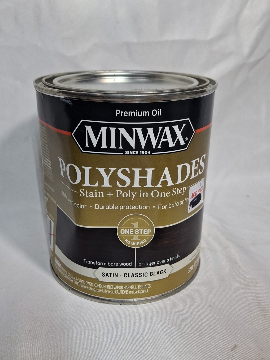 Minwax Polyshades CLASSIC BLACK Wood Stain And Polyurethane Finish 1 Quart