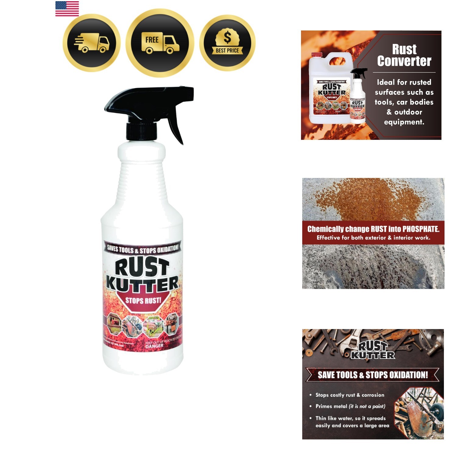 Stops Rust and Converts Rust Spots to Leave A Primed Surface Ready to Paint, …