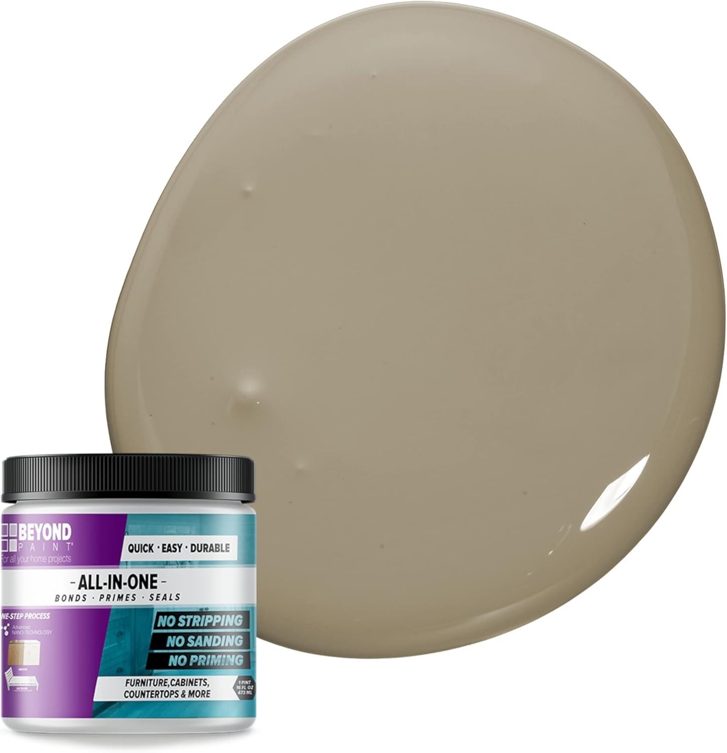 No Sanding Required! 1 Pint Matte Refinishing Paint for Cabinets & Countertops