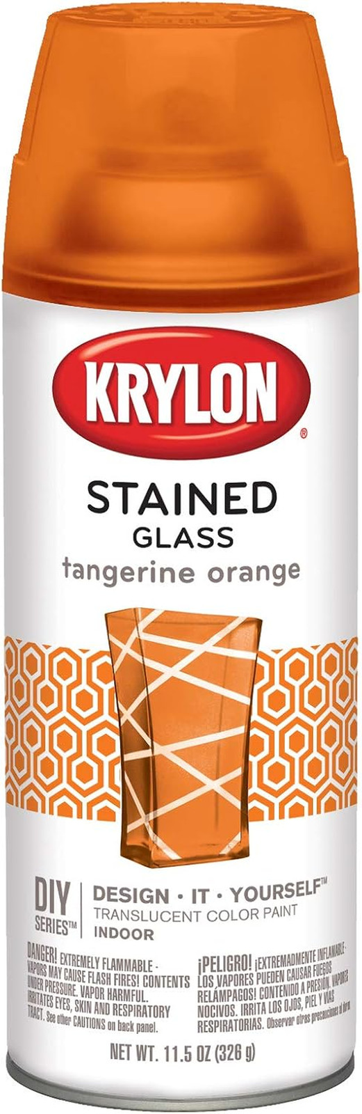 K09034000 Stained Glass Aerosol Paint, 11.5 Ounces, Tangerine Orange