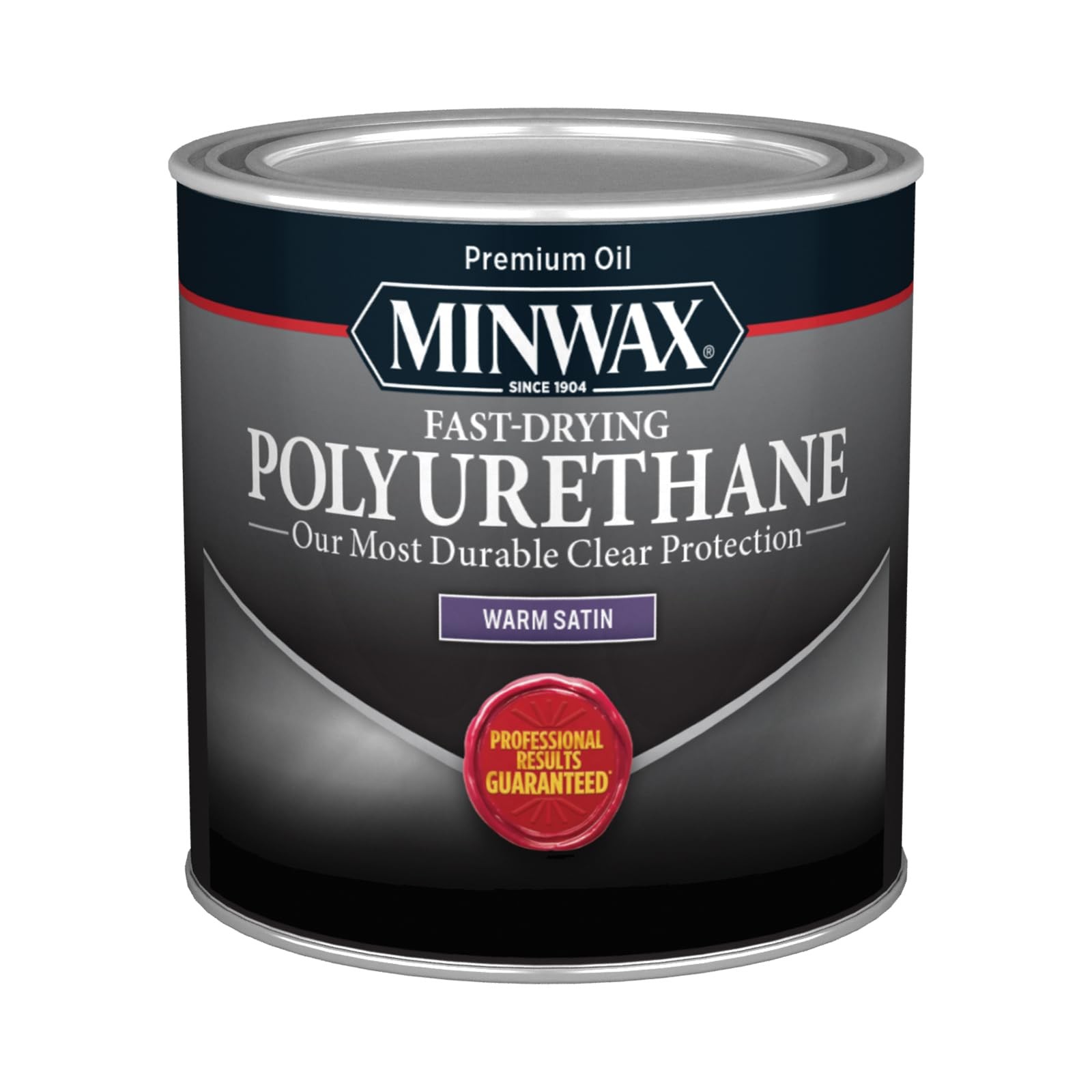 Minwax Fast Drying Polyurethane Protective Wood Finish, 1/2 Pint, Warm Satin
