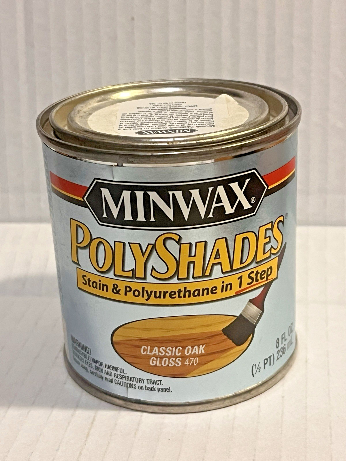 Minwax Polyshades, 1 Step Wood Stain + Polyurethane, Classic Oak Gloss, 8 oz