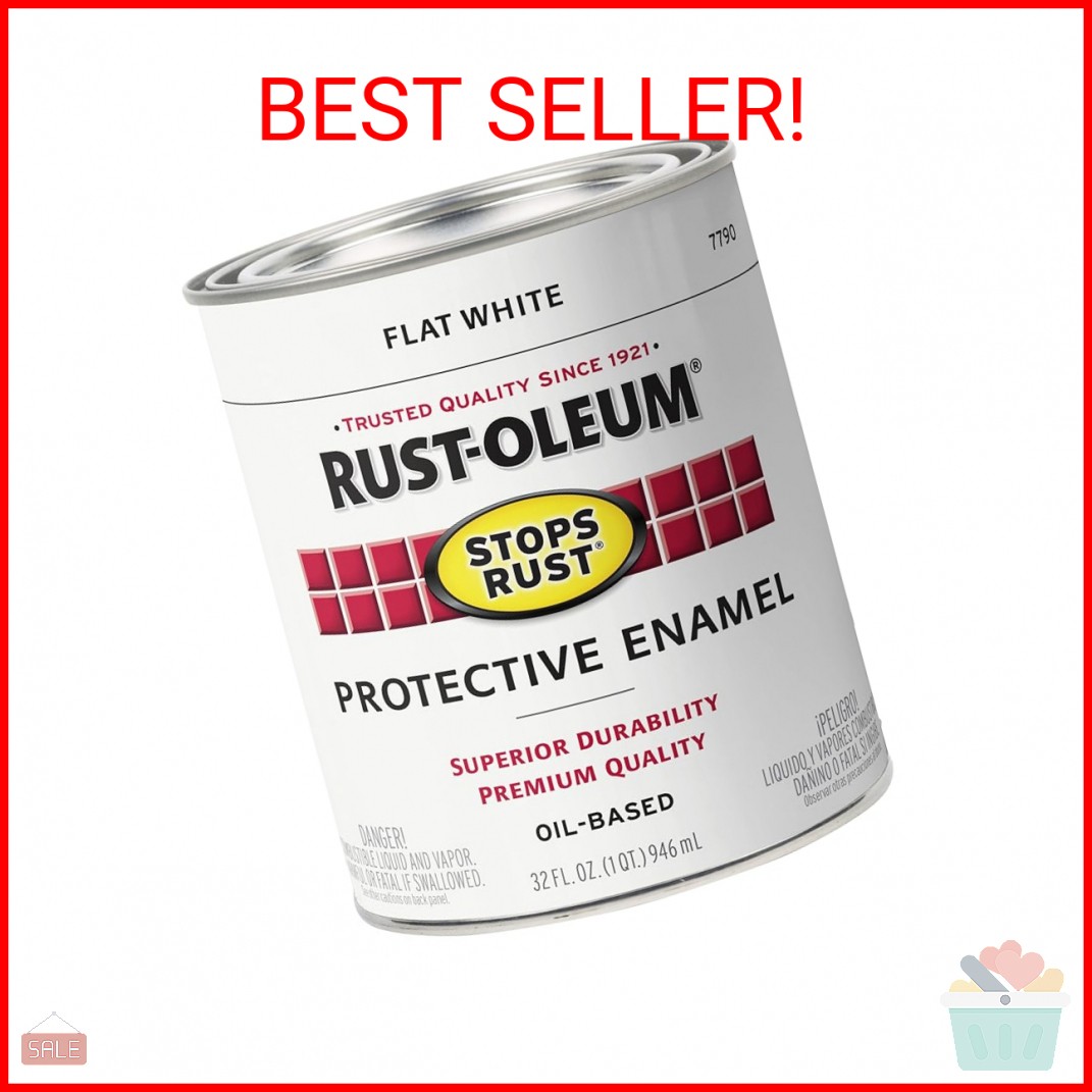 Rust Preventive Brush-On Paint Quart – Flat White – 1 Pack