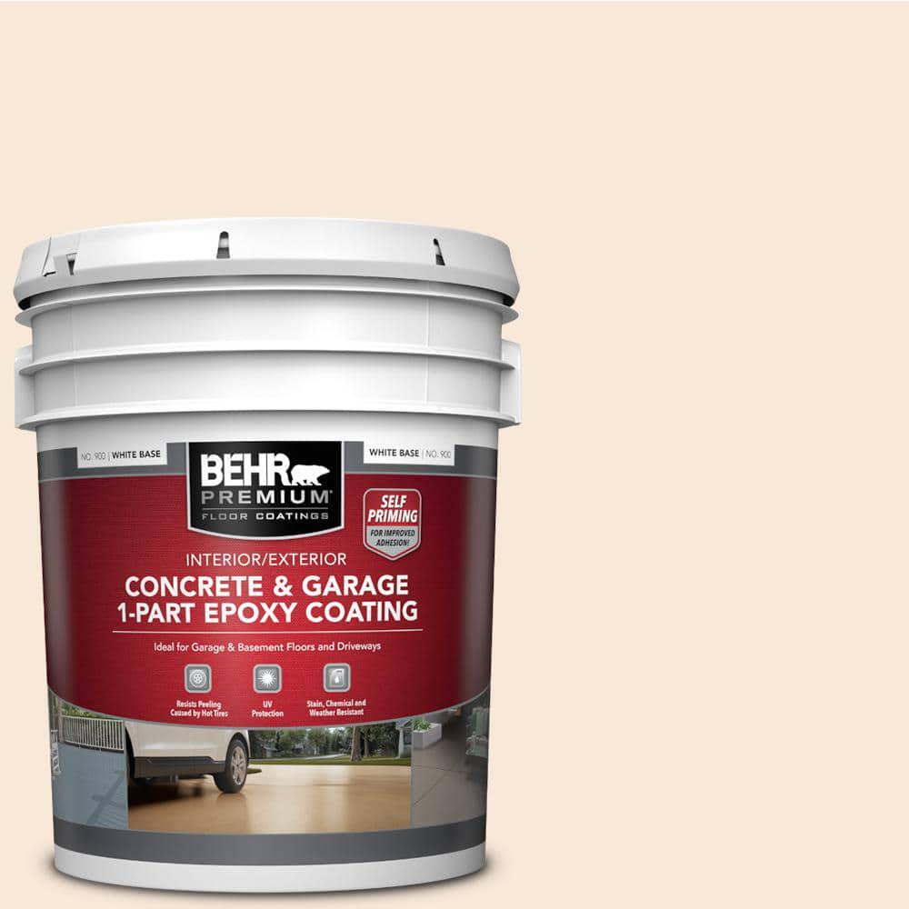 5 Gal. White Self-Priming 1-Part Epoxy Satin Finish Concrete Garage Floor Paint