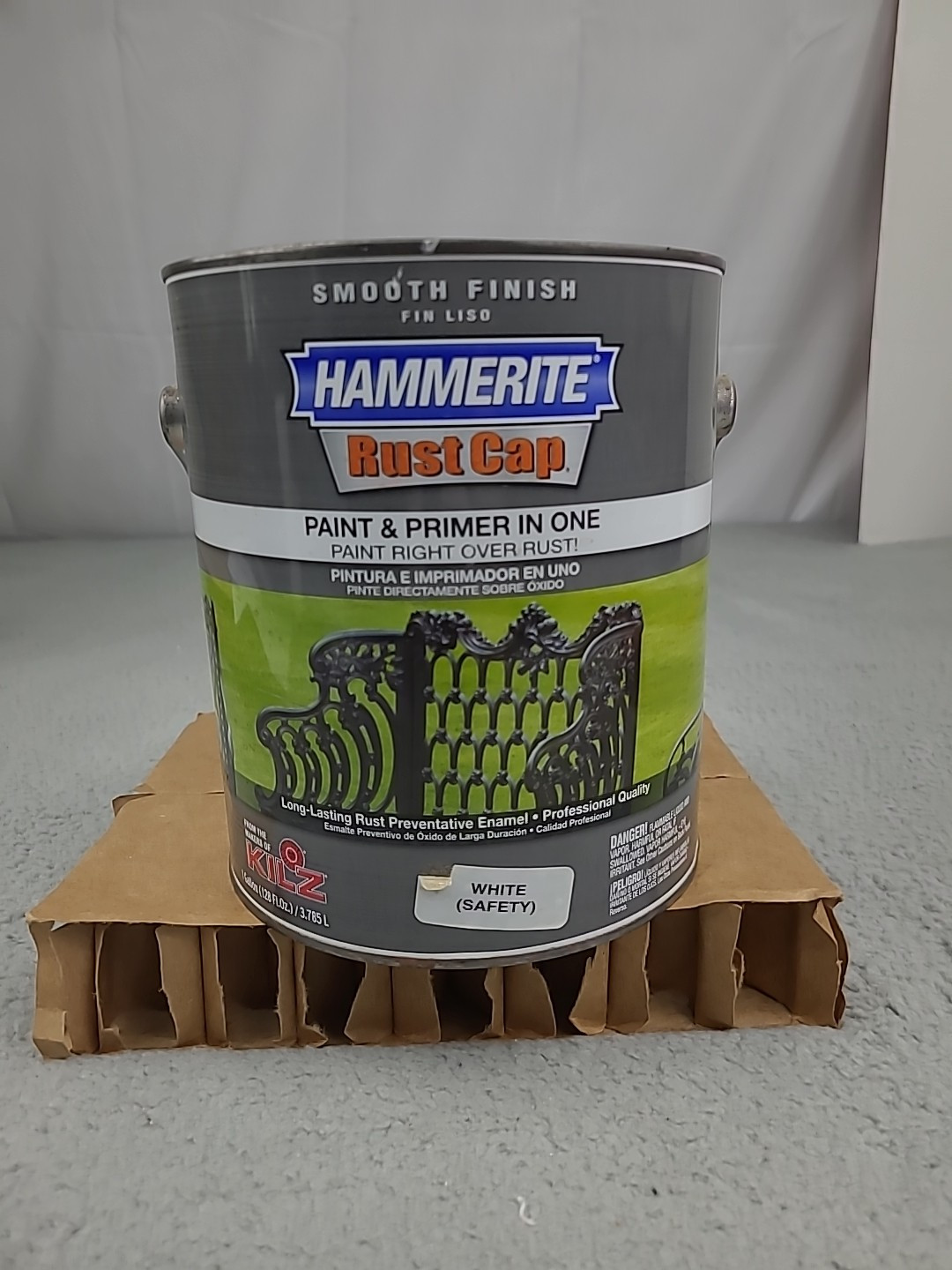 1x Hammerite Rust Cap Smooth Finish Paint Primer White Safety Gallon