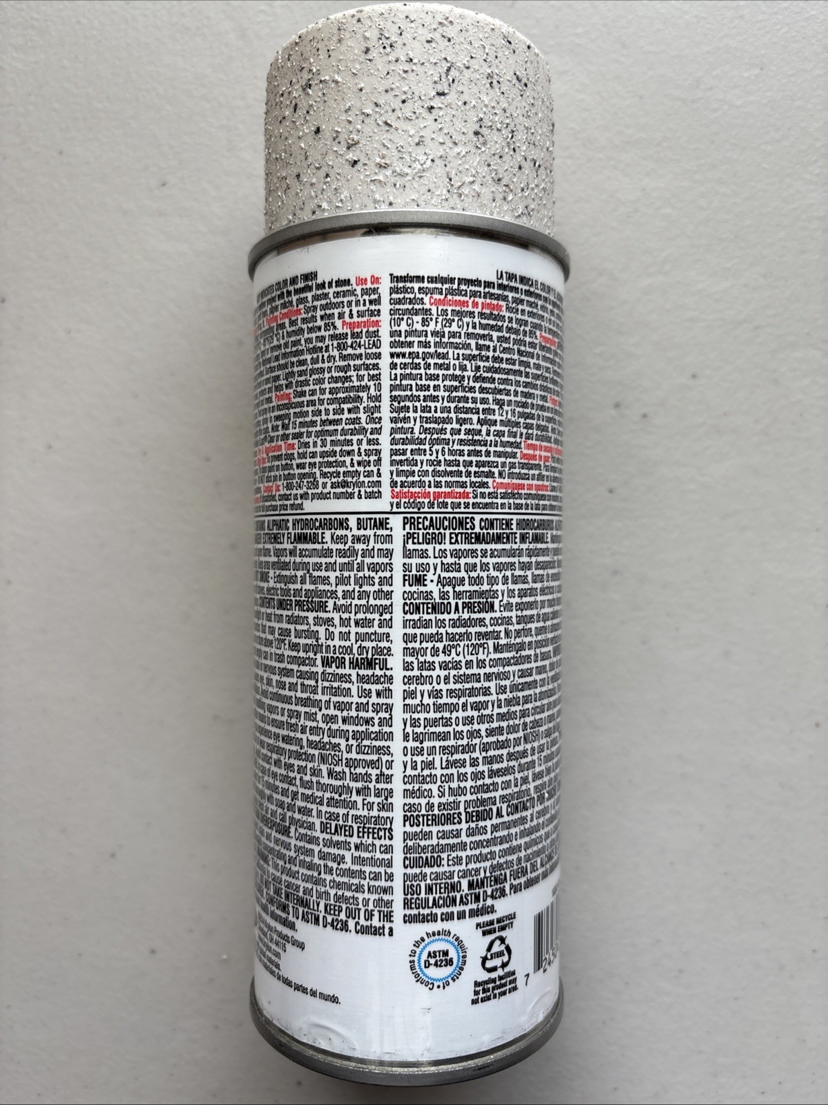 Krylon K18202 Coarse Stone Texture Finish Spray Paint, Charcoal Sand, 12 Ounce