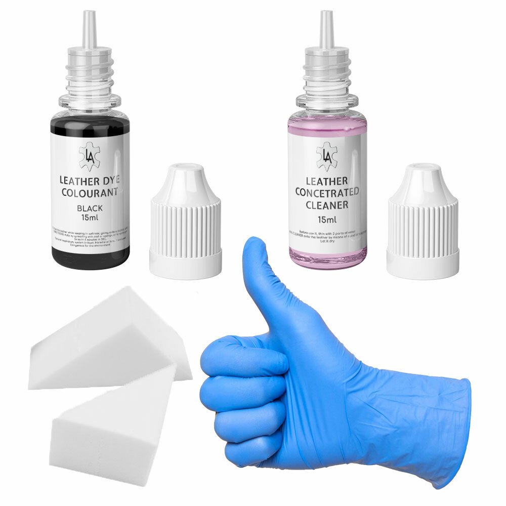 Black Leather Repair Kit Dye for ALPINA Car Steering Wheel Worn Seats Paint Fix