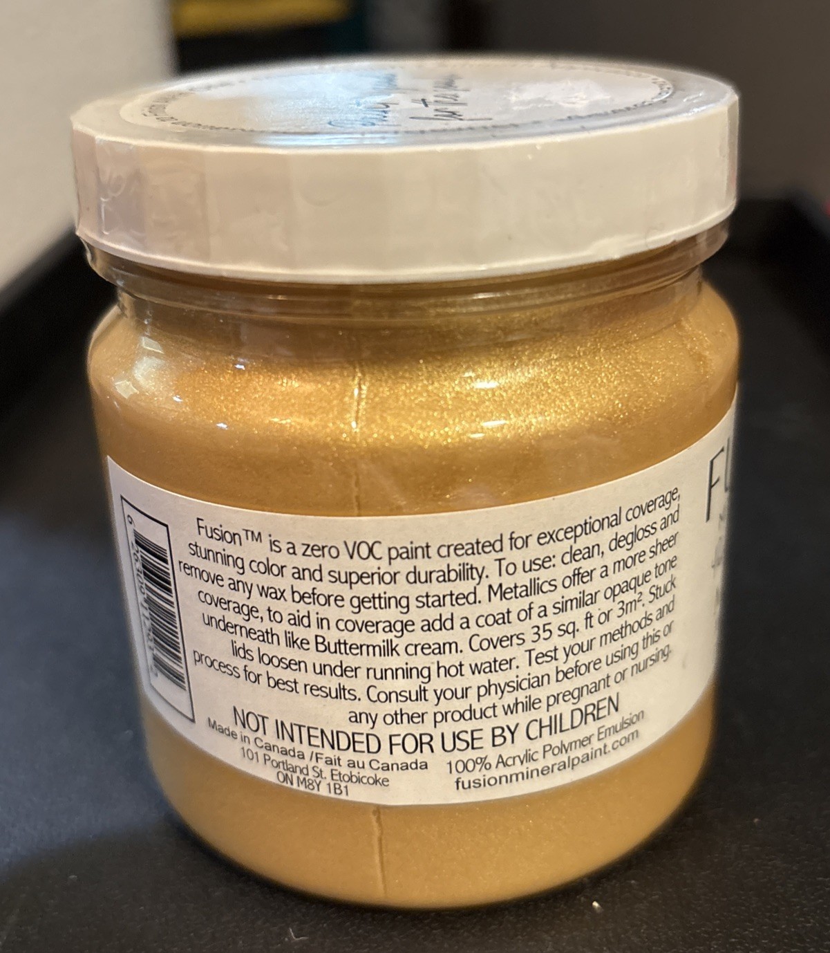 Fusion Mineral Paint Metallics Metallic Pale Gold 250 ml 8.45 fl Oz