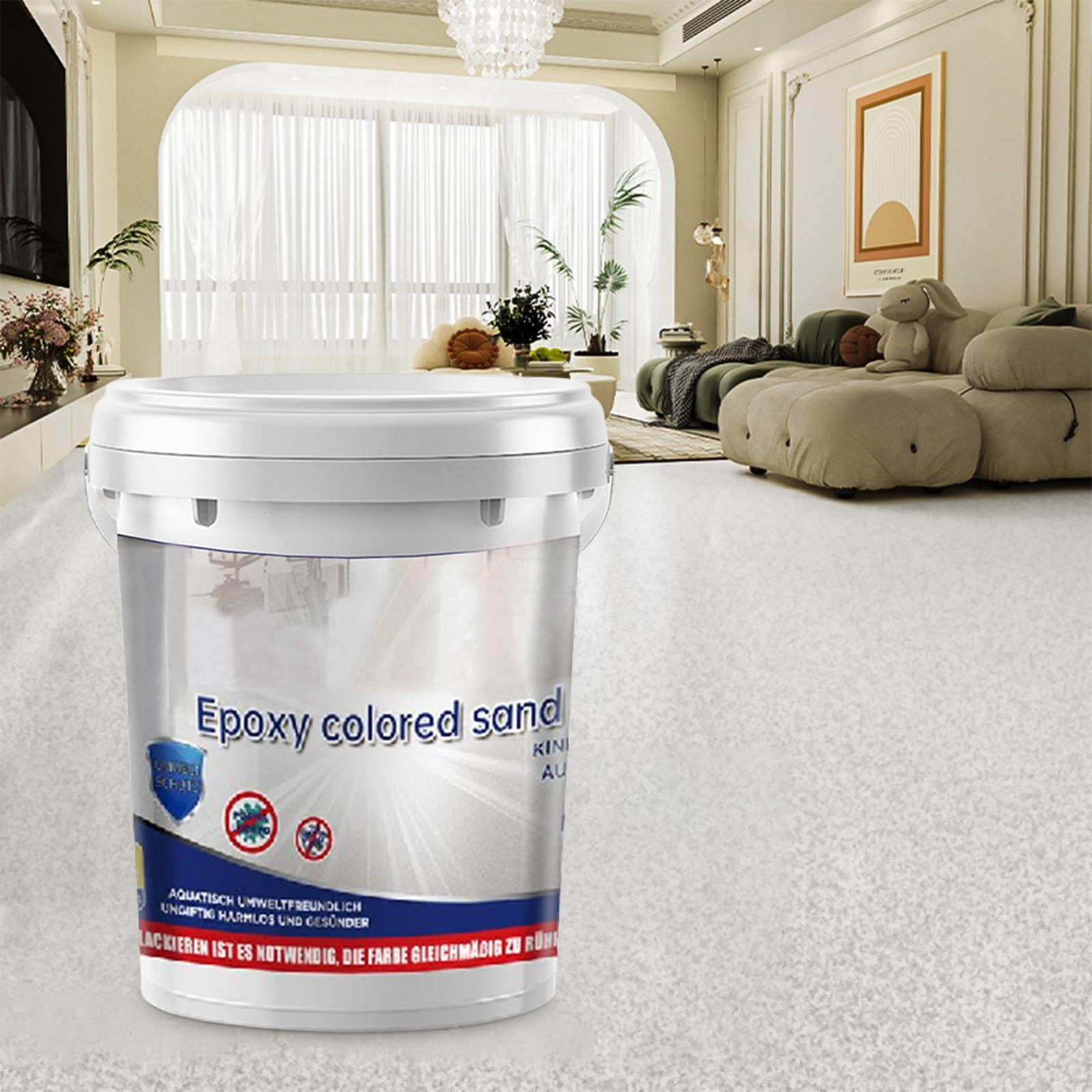 Marble Effect Epoxy Floor Coating High-Gloss Floor Paint Waterproof & Anti-slip
