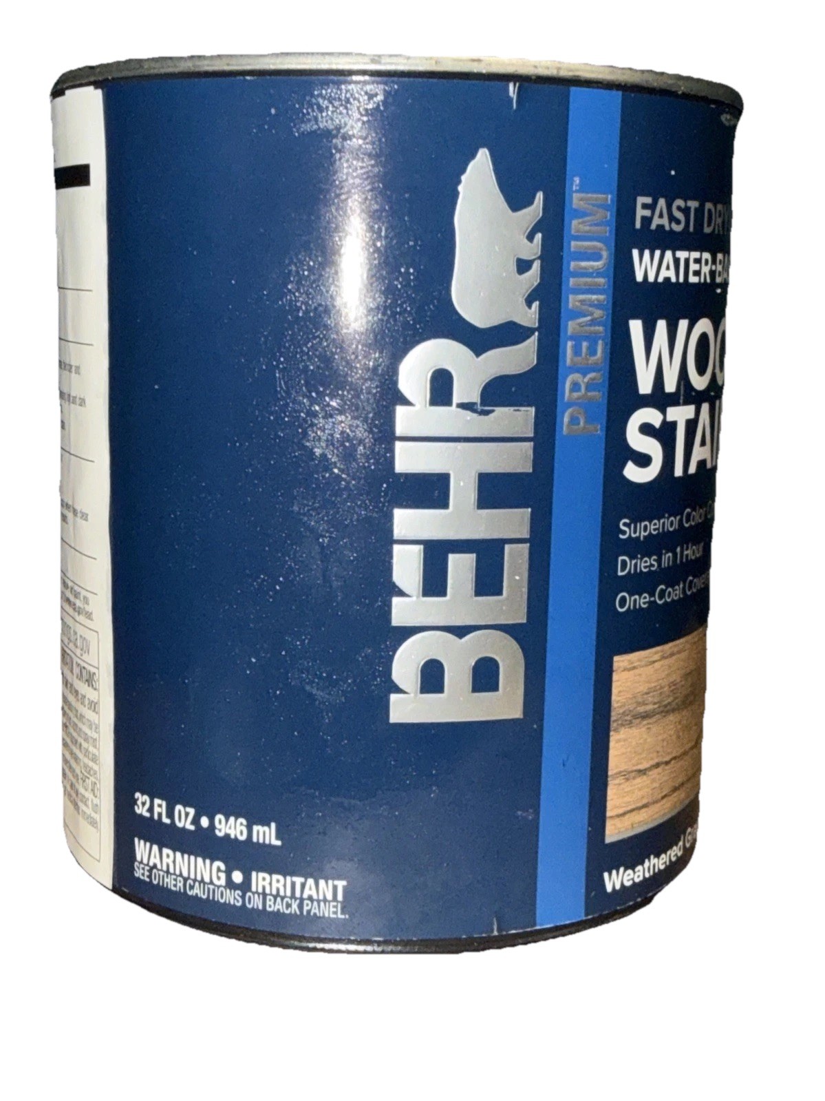 One Quart Behr Premium Fast Drying Water-based Wood Stain Weathered Gray B4536