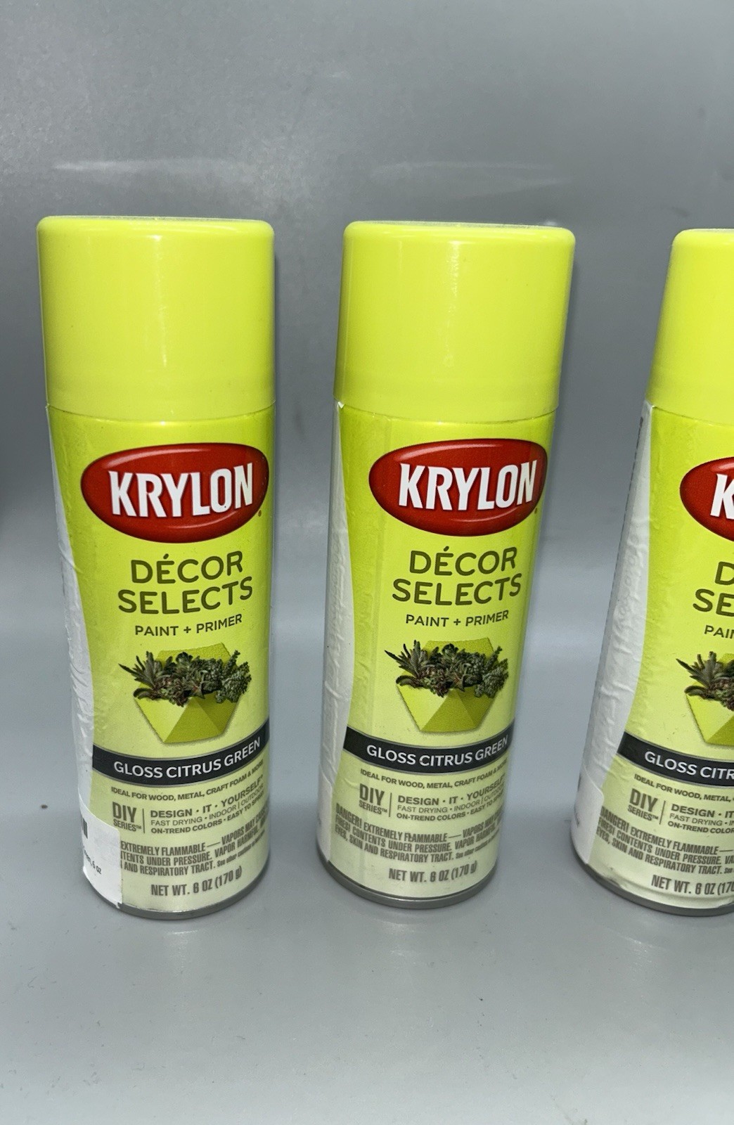Krylon Decor Selects Spray Paint, Gloss Citrus Green, 8 Oz Lot (4)