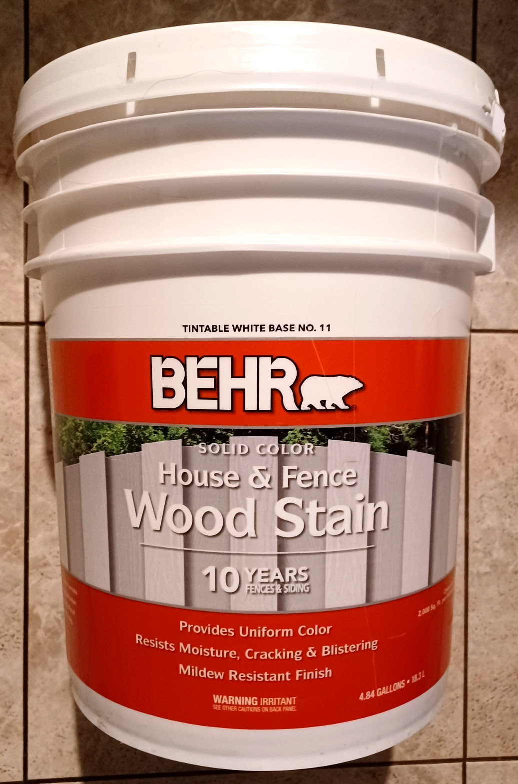 NEW 5 Gal White Solid Exterior Wood Stain for House Siding and Fence Protection