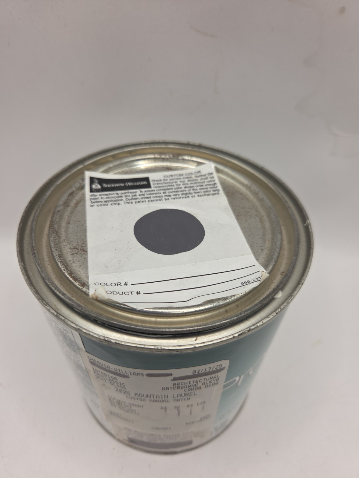 1 Qt Sherwin Williams Proclassic Interior Semi-Gloss Color 2025 Mountain Laurel