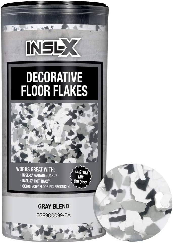 Versatile 12 oz Gray Decorative Floor Flakes – Perfect for Garages & Patios
