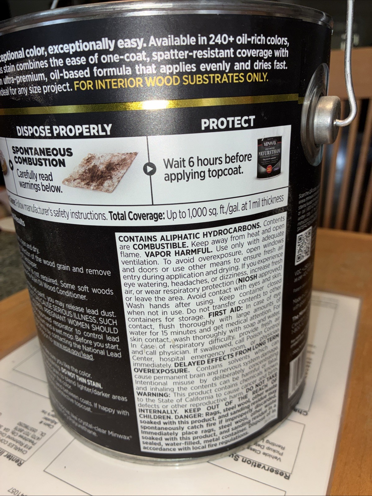 Minwax® Wood Finish® Color Series Red Oak MW215 Tint Base Wood Stain 116 Fl Oz