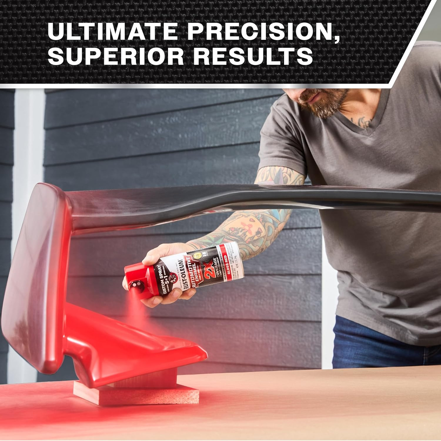 2X Automotive Enamel Custom Spray 5-In-1 Spray Paint, 12 Oz, Gloss Red