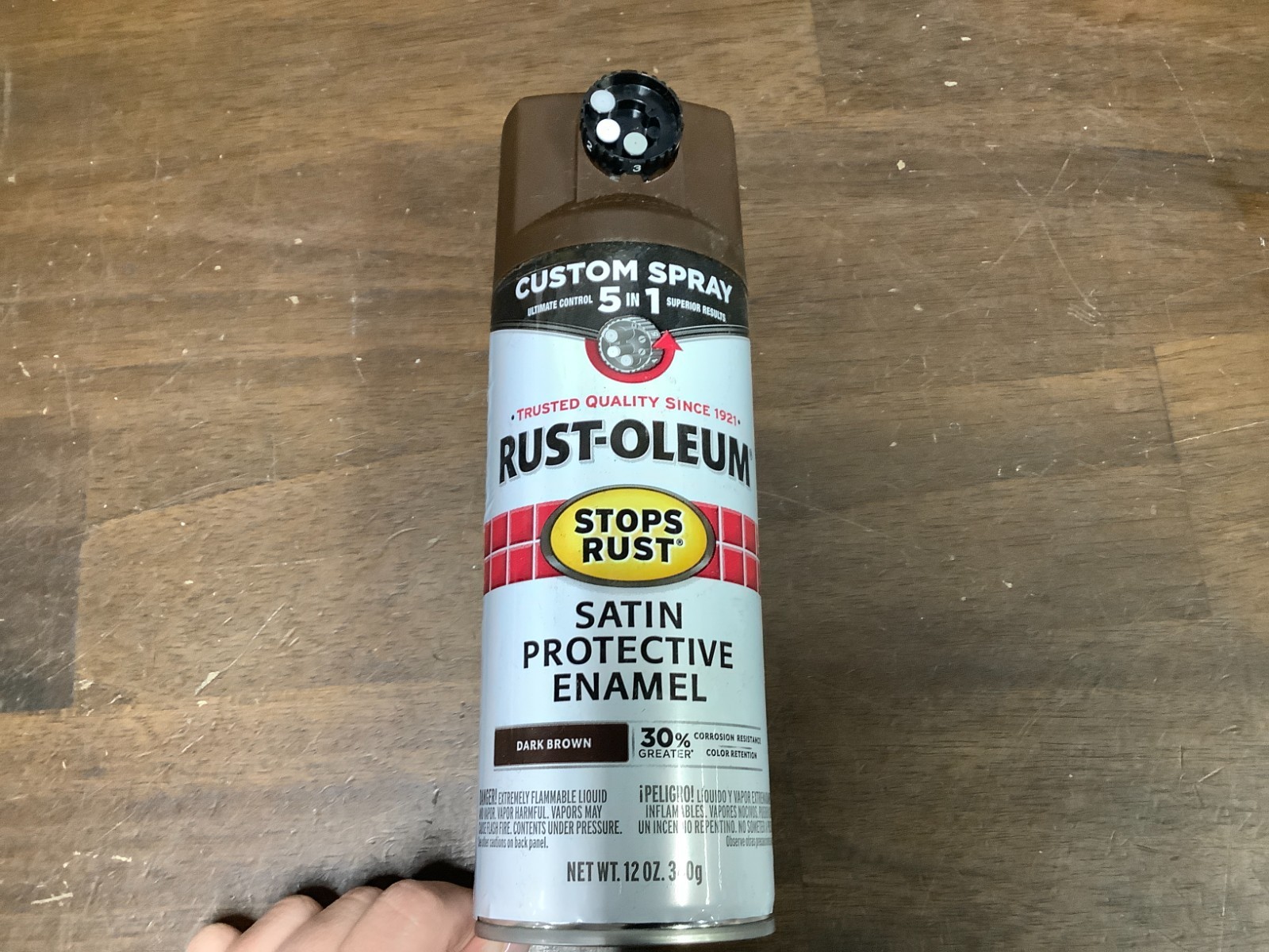 Rust-Oleum 376873 Stops Rust Custom 12 Ounce 5 IN 1 SPRAY , Satin Dark Brown
