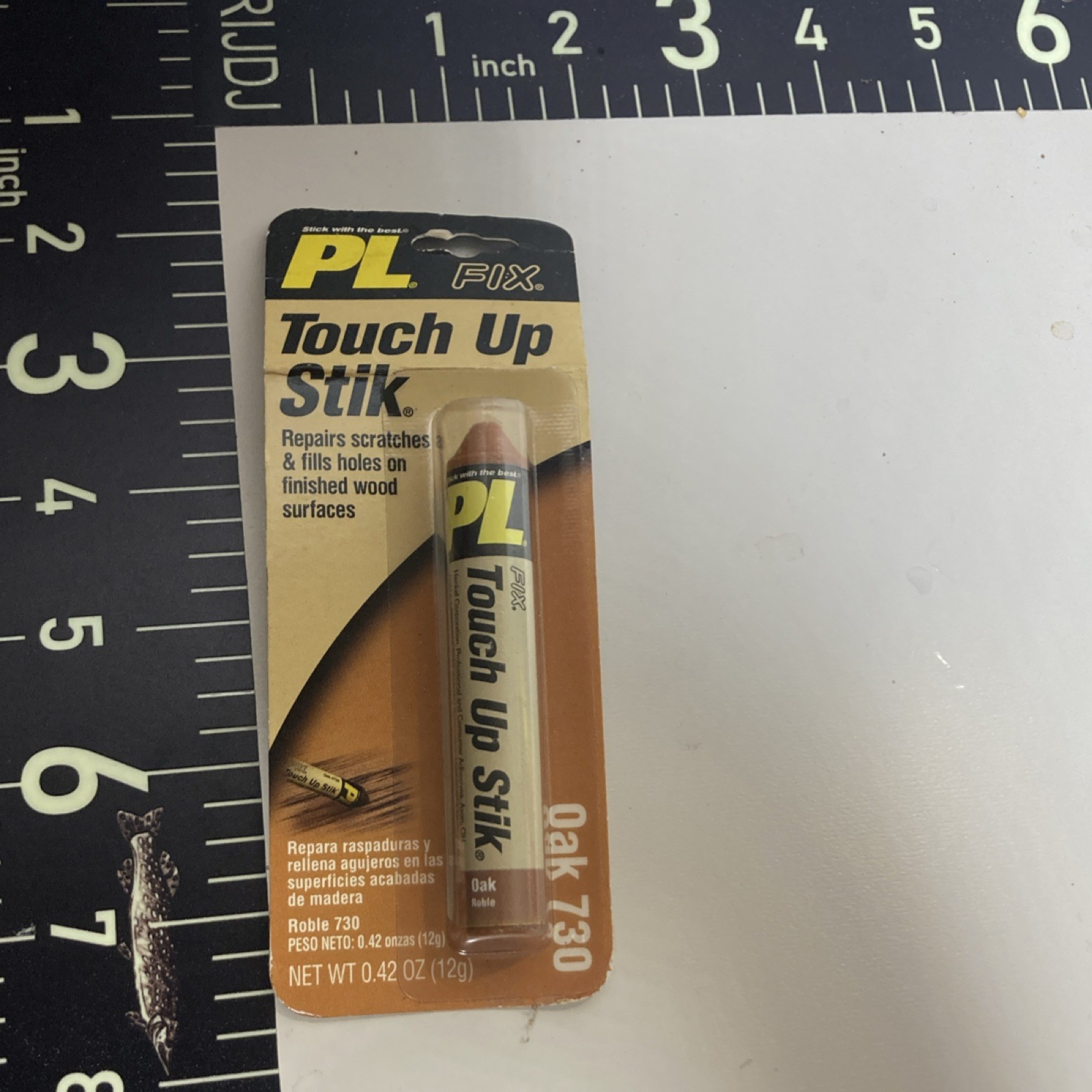 PL Fix Touch Up Stik Oak 730 Wood Repair Paste 0.42 oz Repairs Scratches