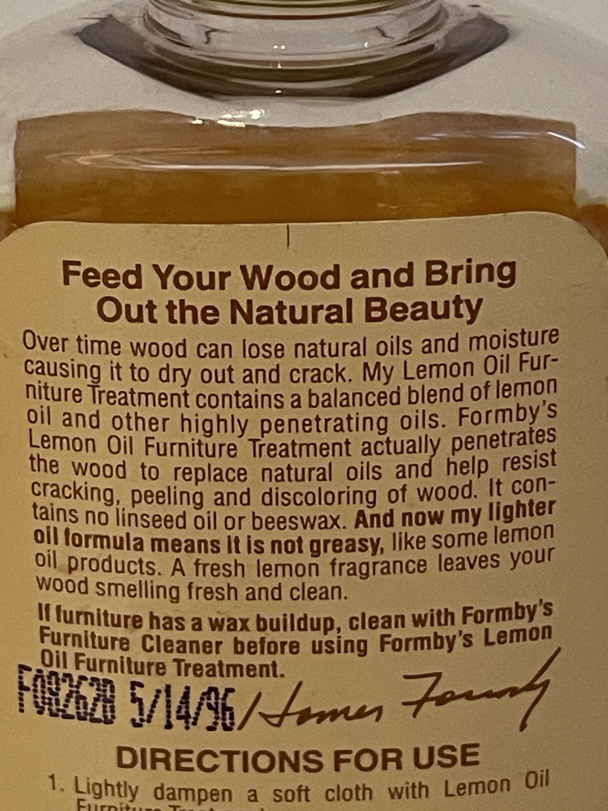 Formby’s Penetrating Lemon Oil Treatment 90% Full 8 oz