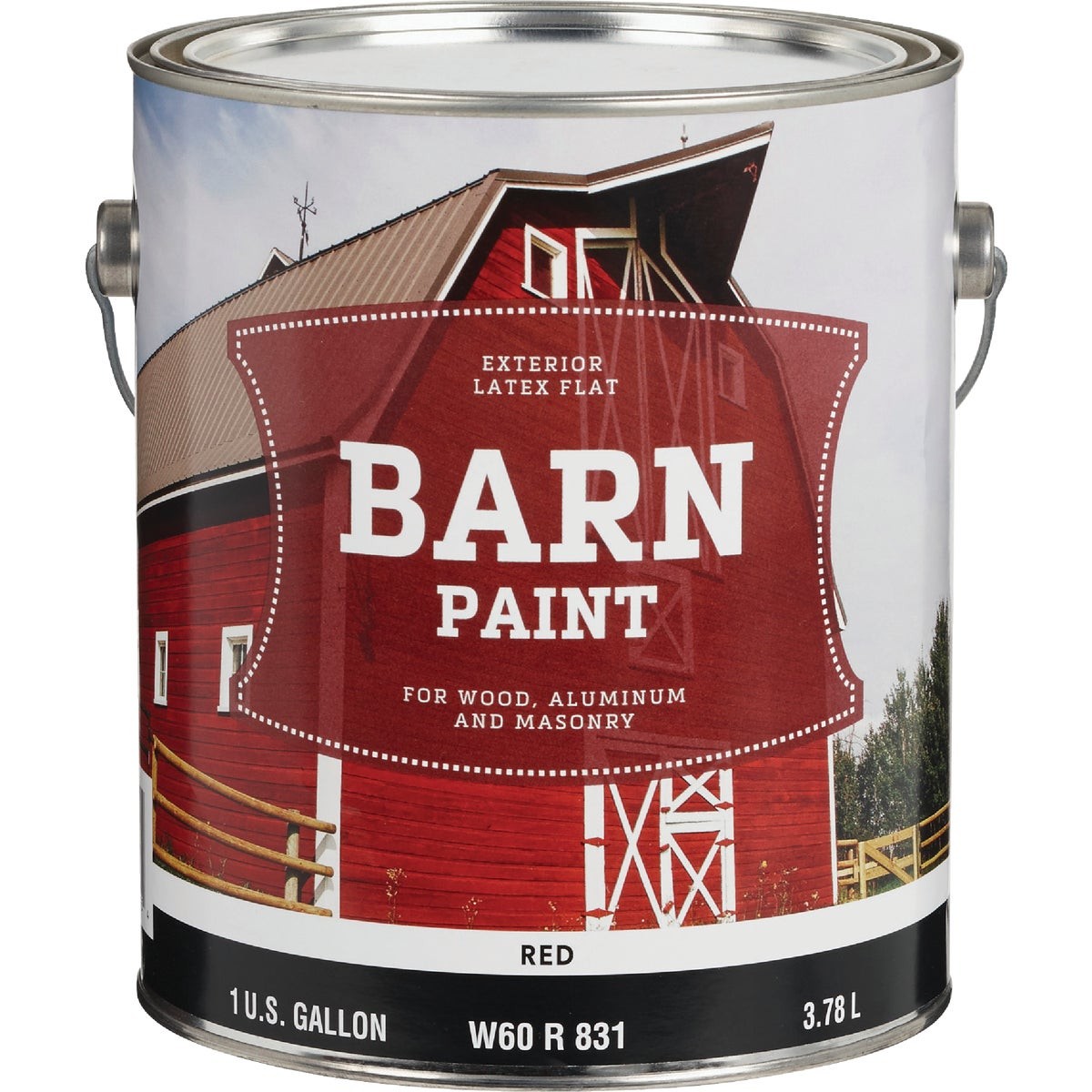 Do it Best Latex Flat Exterior Barn Paint, Red, 1 Gal. W60R00831-16 SIM Supply,