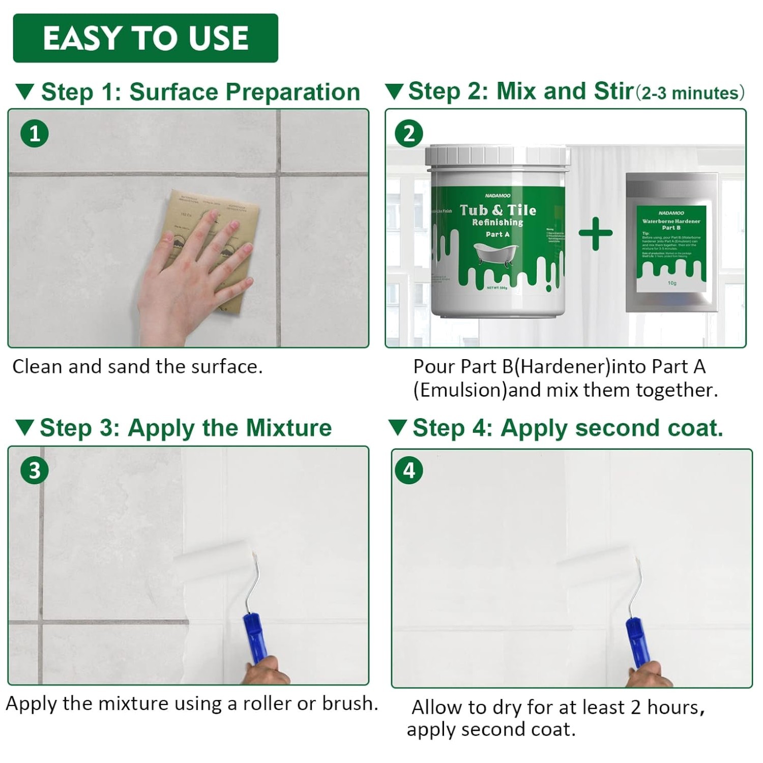 Tub & Tile Refinishing Emulsion Set – White