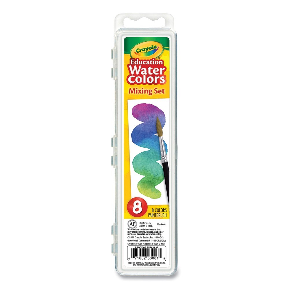 Crayola 530081 Palette Tray Watercolor Mixing Set – 7 Assorted Colors (1-ST) New