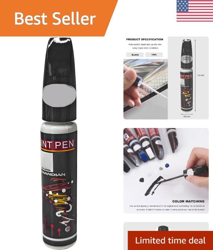 Versatile Auto Touch Up Paint Pen – Brush and Bristle Design for Scratch Removal