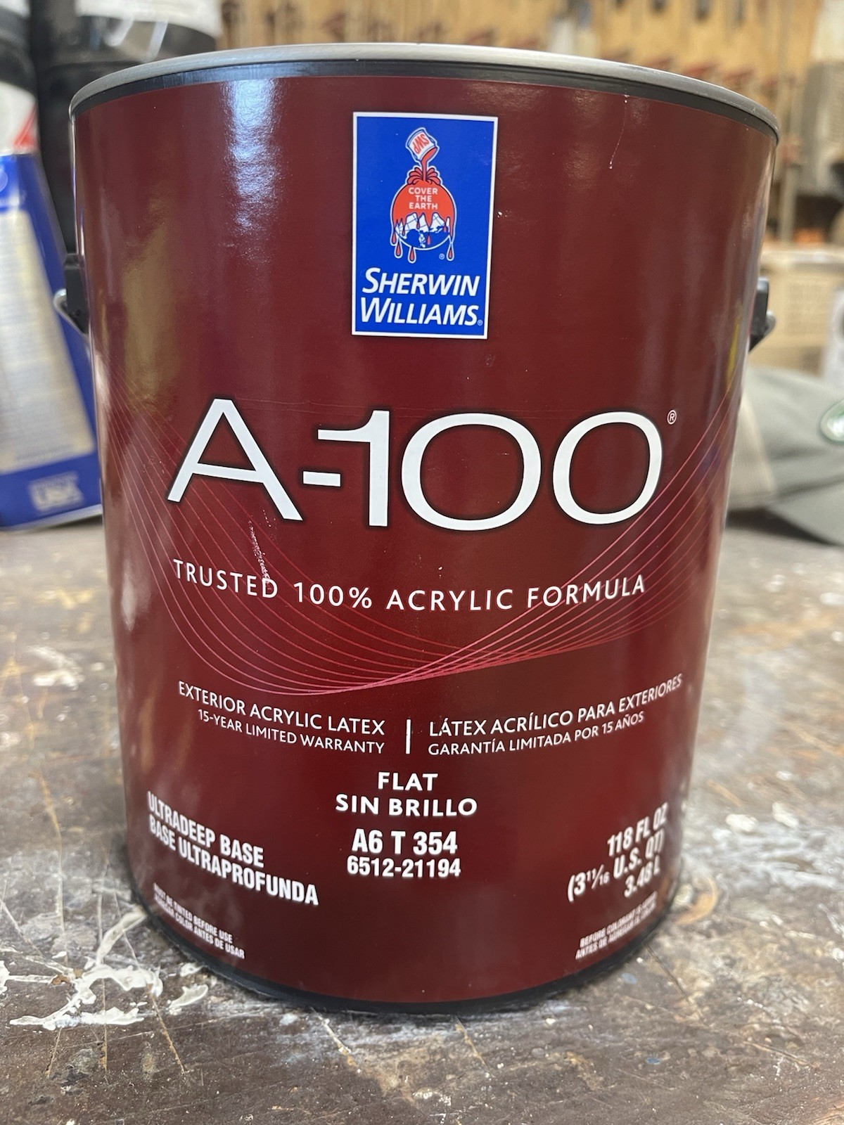 1 Gal. Sherwin Williams A-100 Exterior Flat Acrylic Paint/Buttercup Yellow