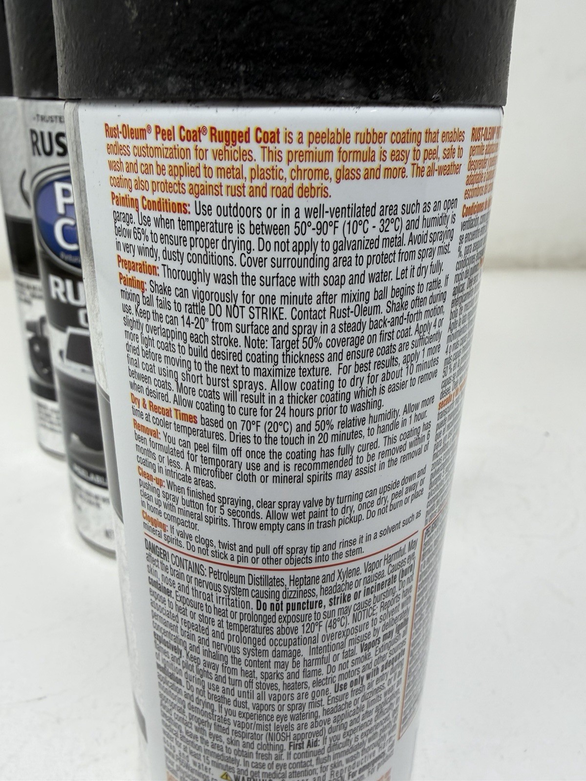 6x Rust-Oleum 311281-6PK Automotive Peel Rugged Coat Spray, 11 oz, Black (SP21)