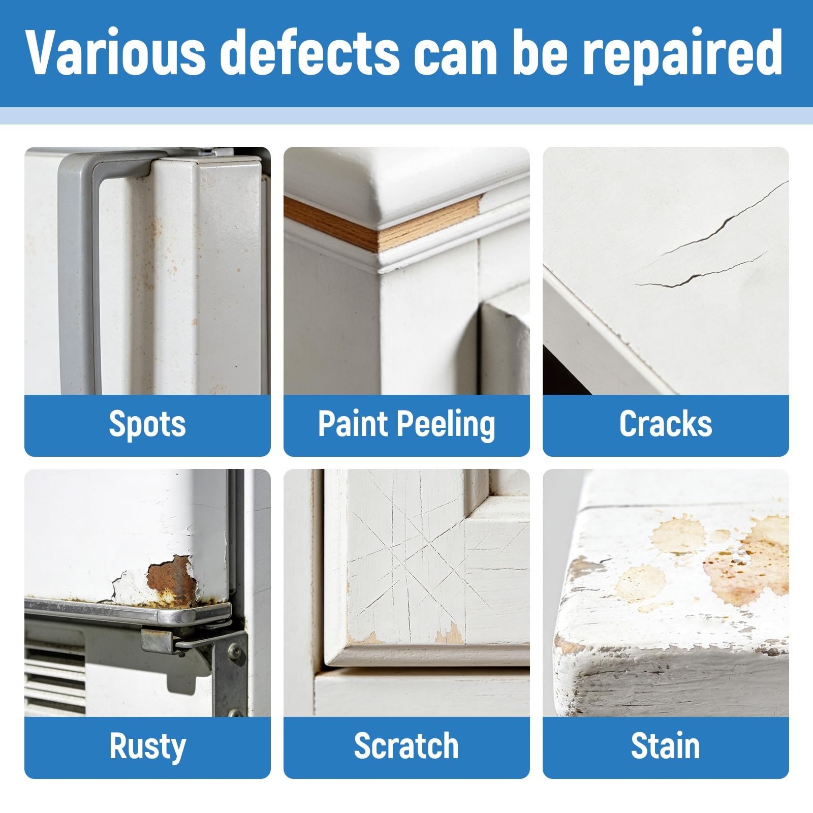 White Paint Multi Surface SemiGloss White Touch Up Paint Repair for Metal,Wal…