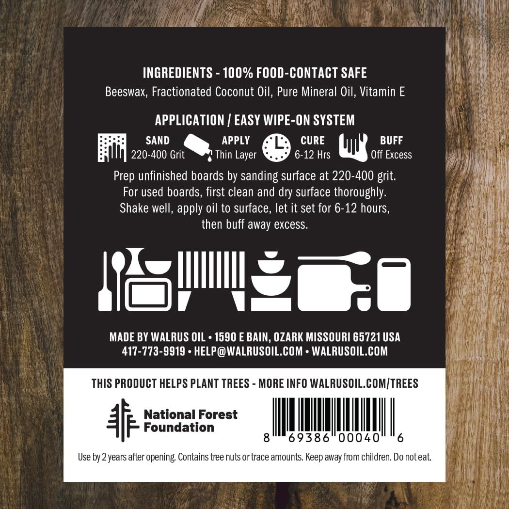Cutting Board Oil Wood Wax For Cutting Boards, Butcher Blocks, Wooden Food-Safe.