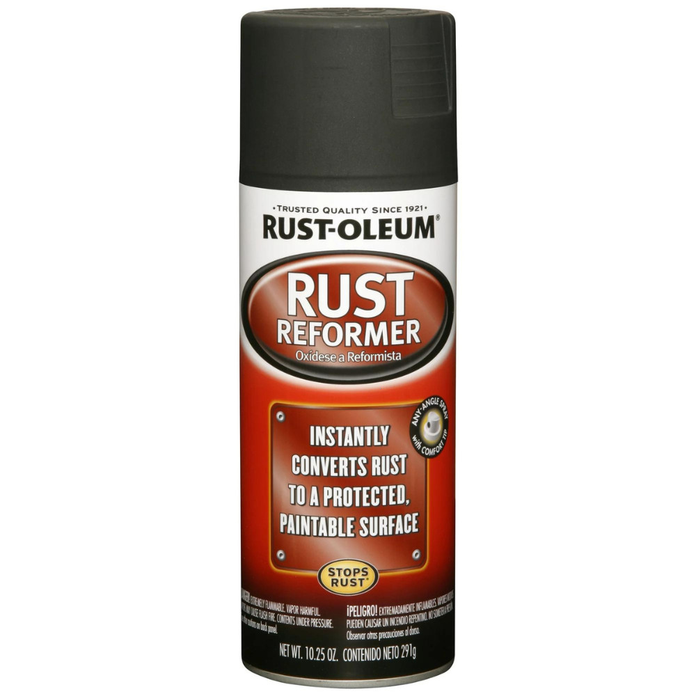 Automotive Flat Black Finish Rust Converter Rust Reformer Spray Coat 10 oz