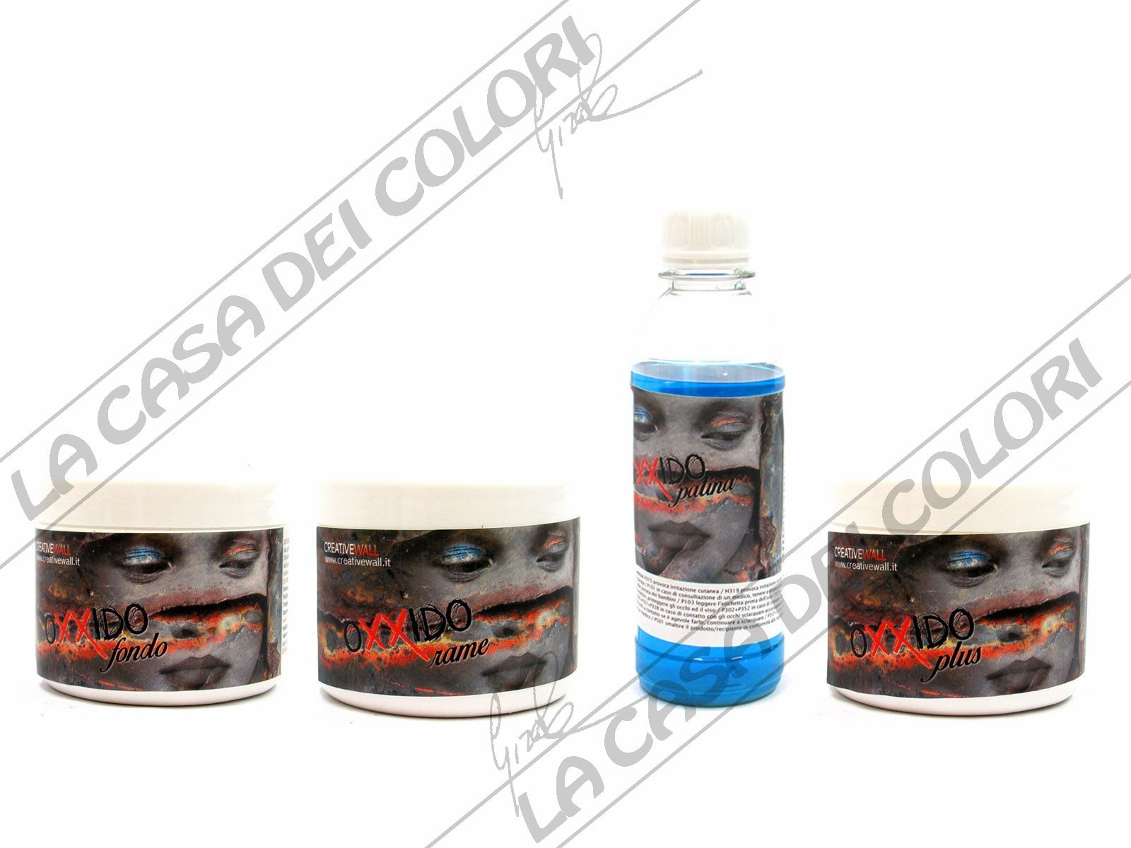 OXXIDE – 4 PCS 250ML KIT – BOTTOM + COPPER BASE + PATINA + PLUS – RUST EFFECT