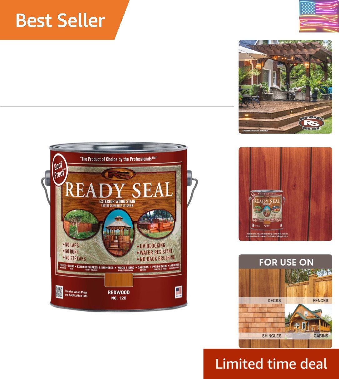 1 gal 120 Redwood Exterior Stain and Sealer For Wood