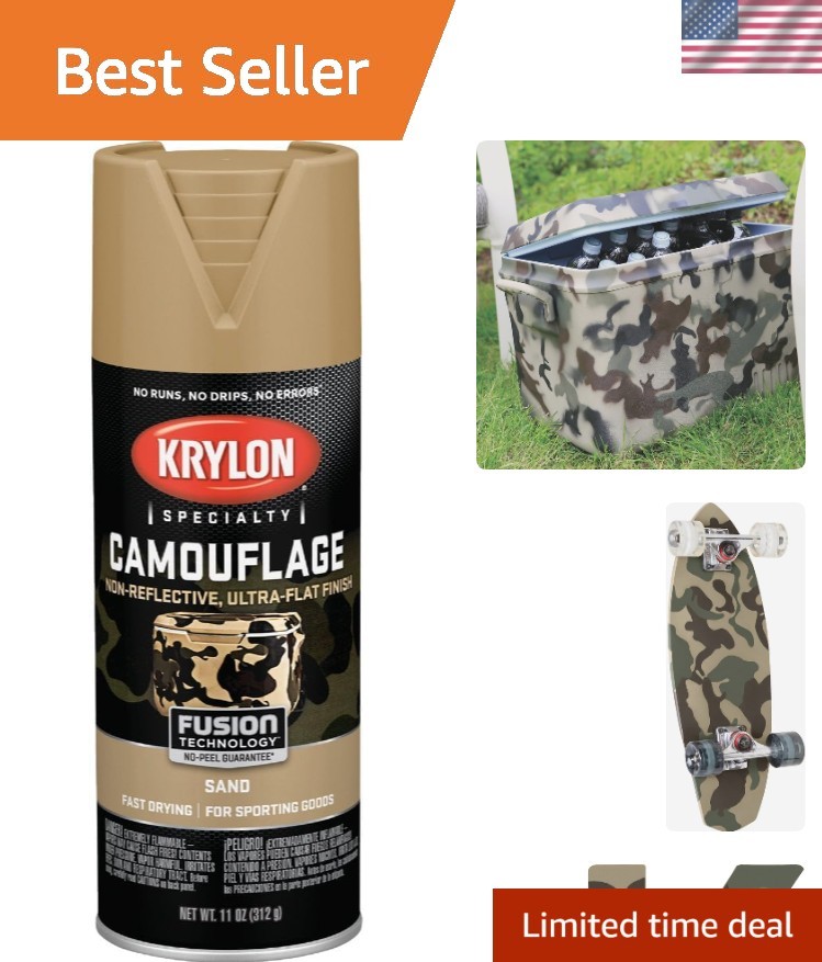 11 oz. Krylon Sand Camouflage Spray Paint – Covers 25 sq. ft. with Matte Finish