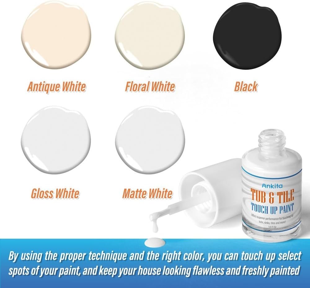 Transform Your Bathroom with High-Gloss Non-Toxic Tub Paint – 1oz White