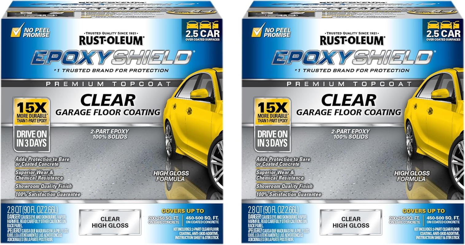 251870 EPOXYSHIELD Garage Floor Coating Kit, 2.5 Car, Gloss Gray