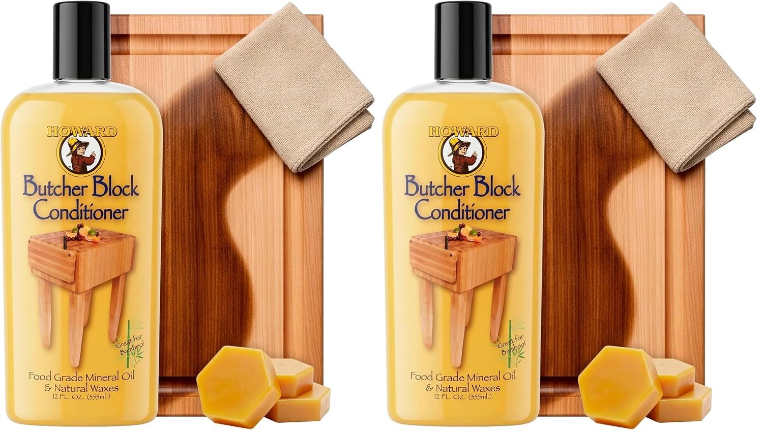 Howard Products Butcher Block Conditioner and Food Grade Mineral Oil for Wood