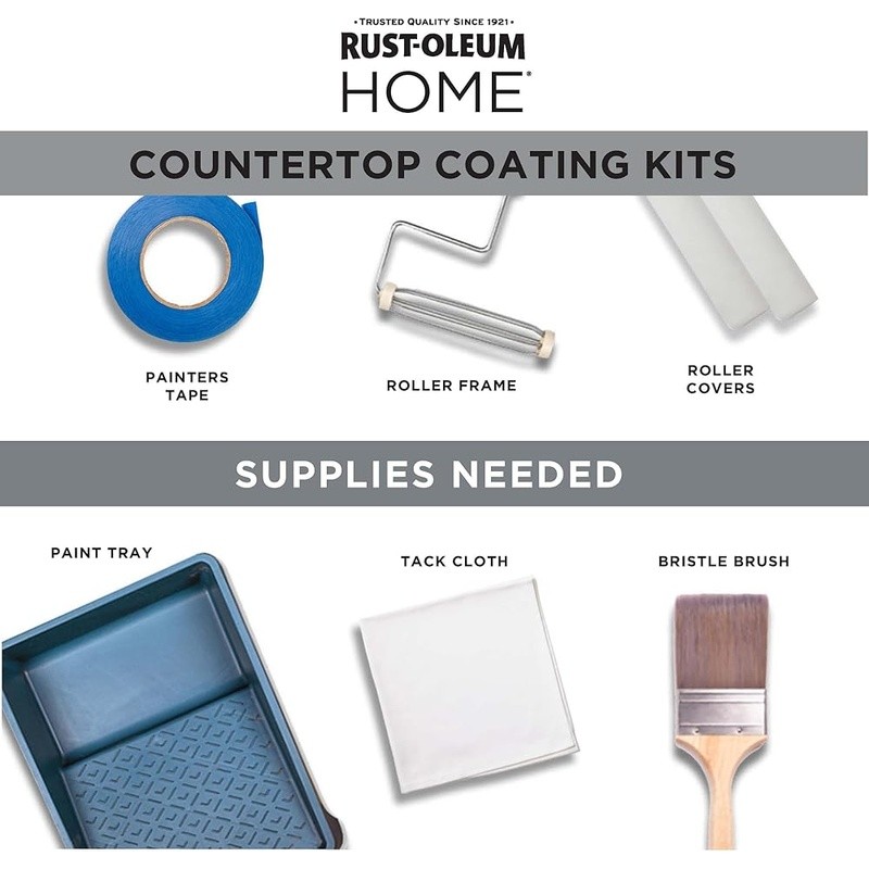 Countertop Coating Kit Stain Resistant Easy 2-Step Fast Dry Durable 32oz New