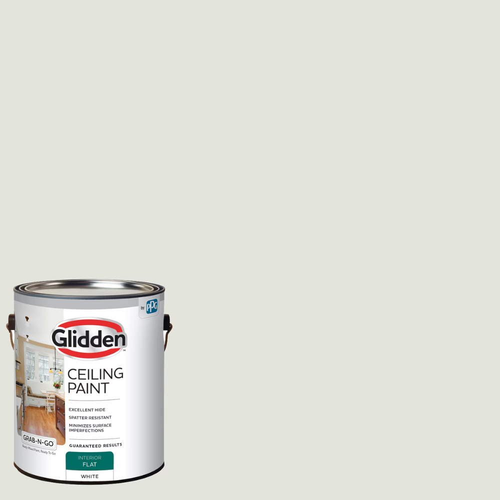 2 Pack Glidden Grab-N-Go Interior Ceiling Paint, Flat White, 1 Gallon, Fast Dry