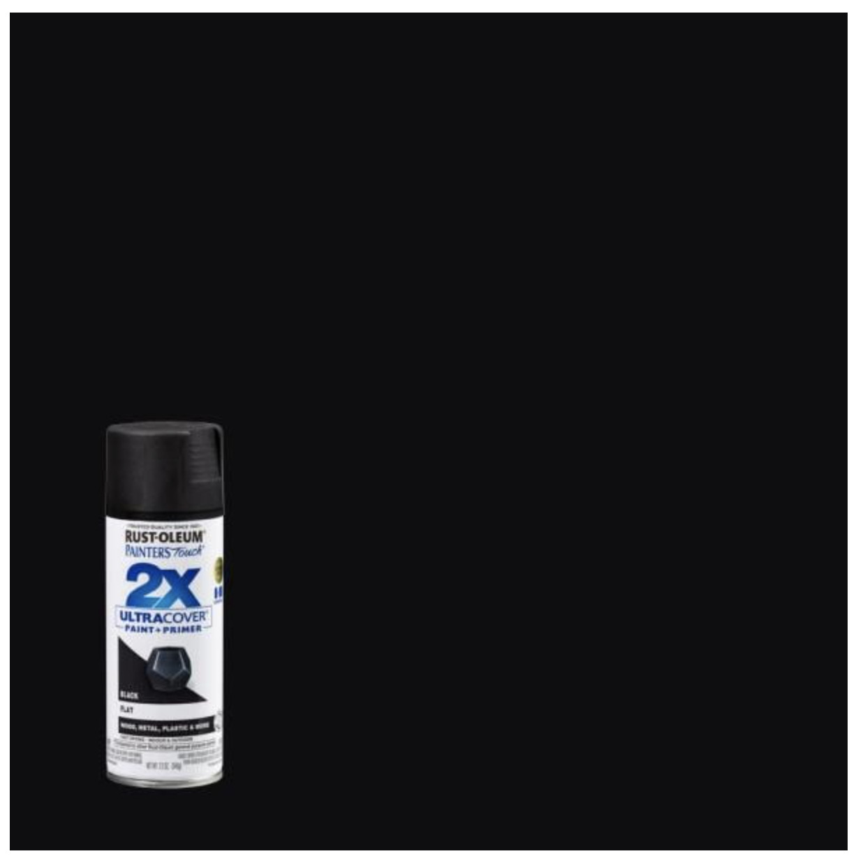 Rust-Oleum Painter’s Touch Ultra Cover 2X Spray Paint, Flat Black 334020