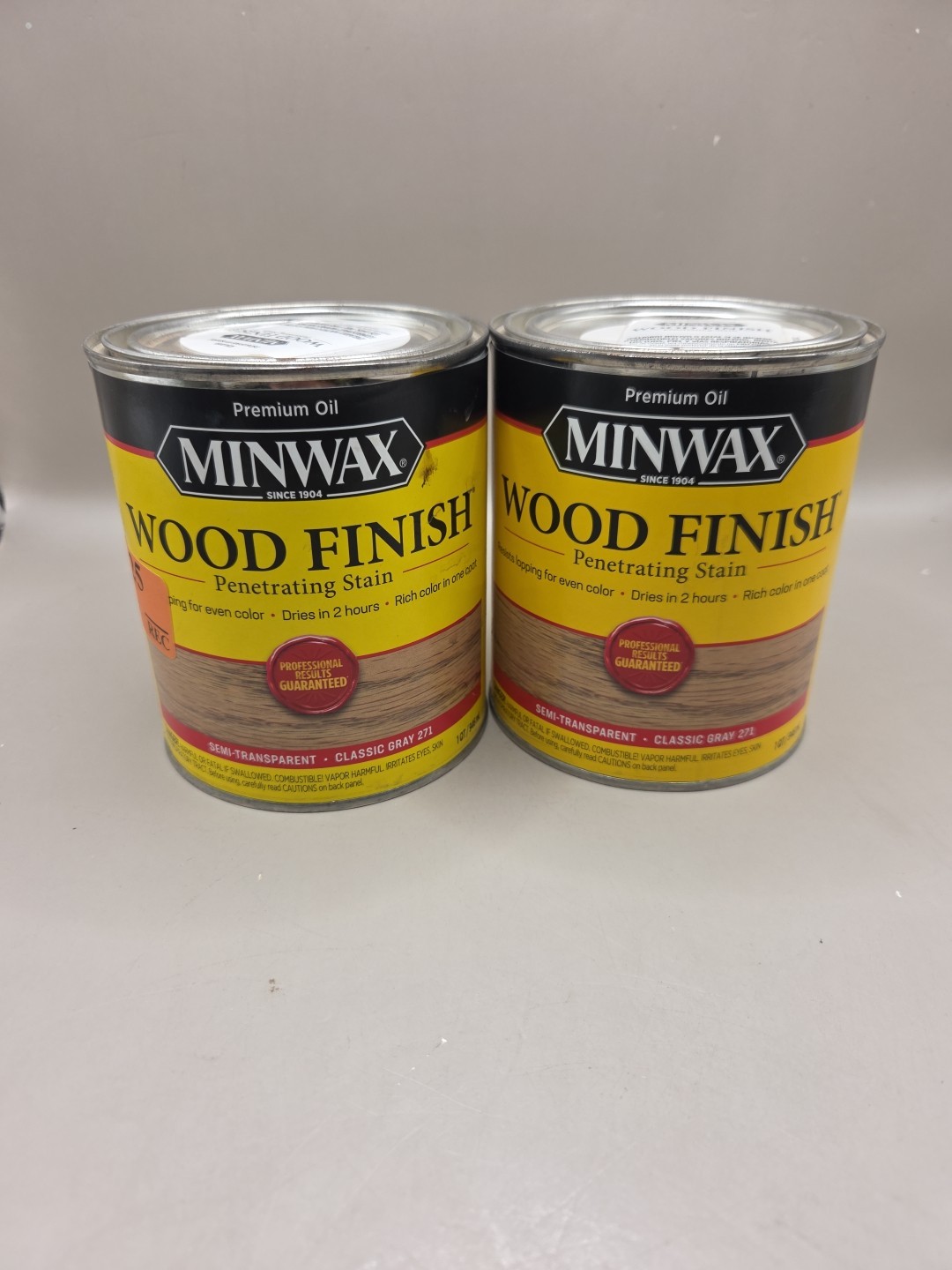 2 Qt Minwax Premium Oil Wood Finish Color Classic Gray 271 Semi-Transparent