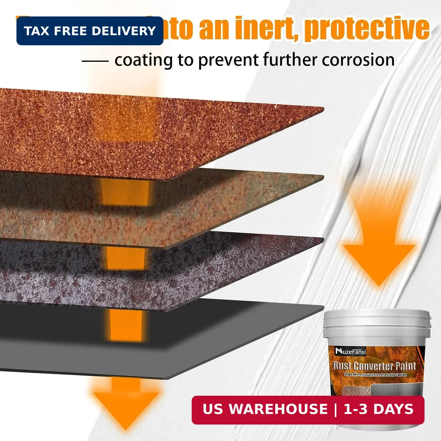 Rust Converter Paint Gray 35oz – 2-in-1 Rust Proof Paint & Metal Primer, Anti Ru
