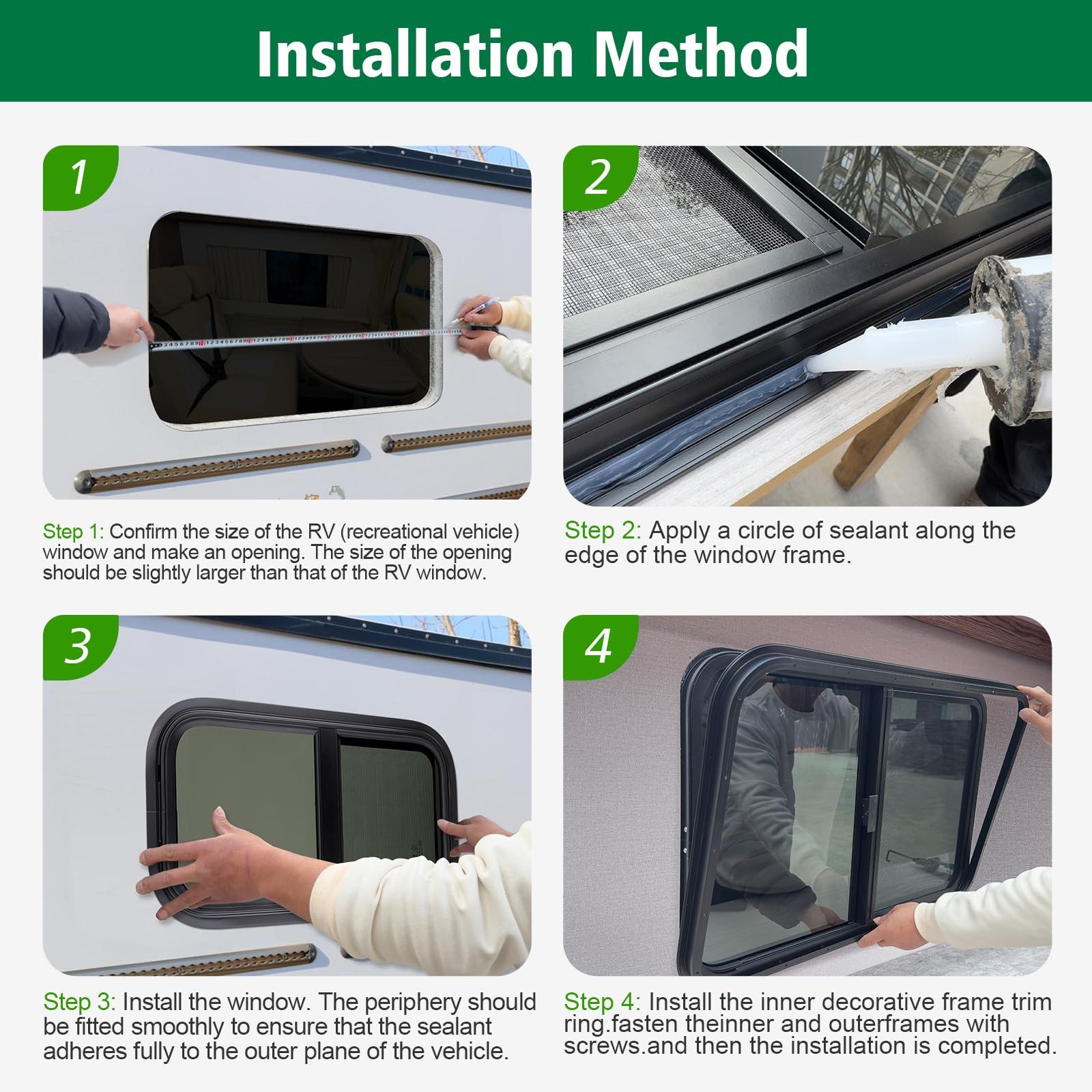 Dulepax Horizontal Rv Window 30 W X 24 H Tinted Slide Trailer Window Tempered