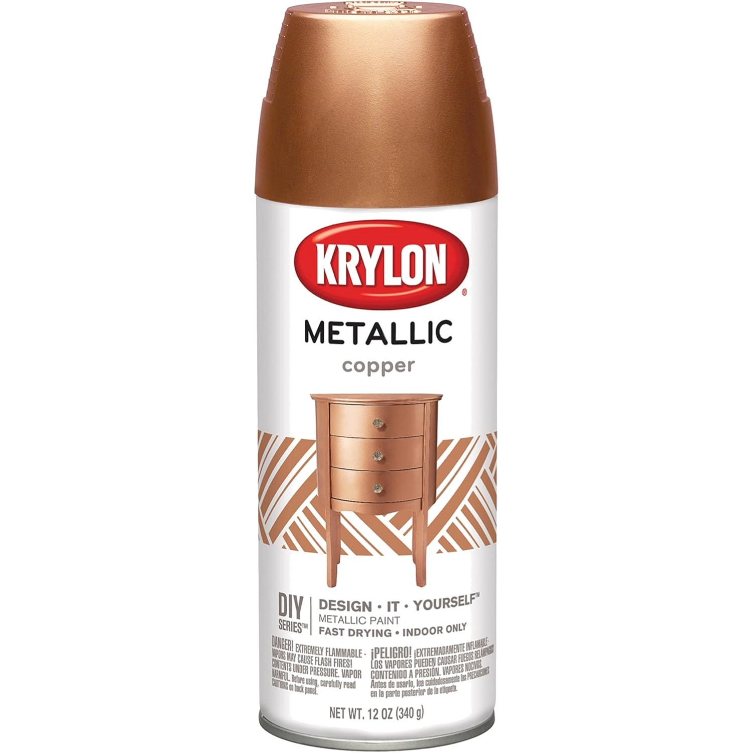 12 Ounce Brilliant Copper Aerosol Spray Paint – Ideal for Indoor Projects