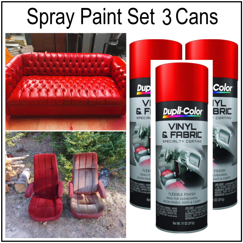 Leather Vinyl Red Spray Paint Fabric Pliable Plastic Silicone Carpet Coating 3PK