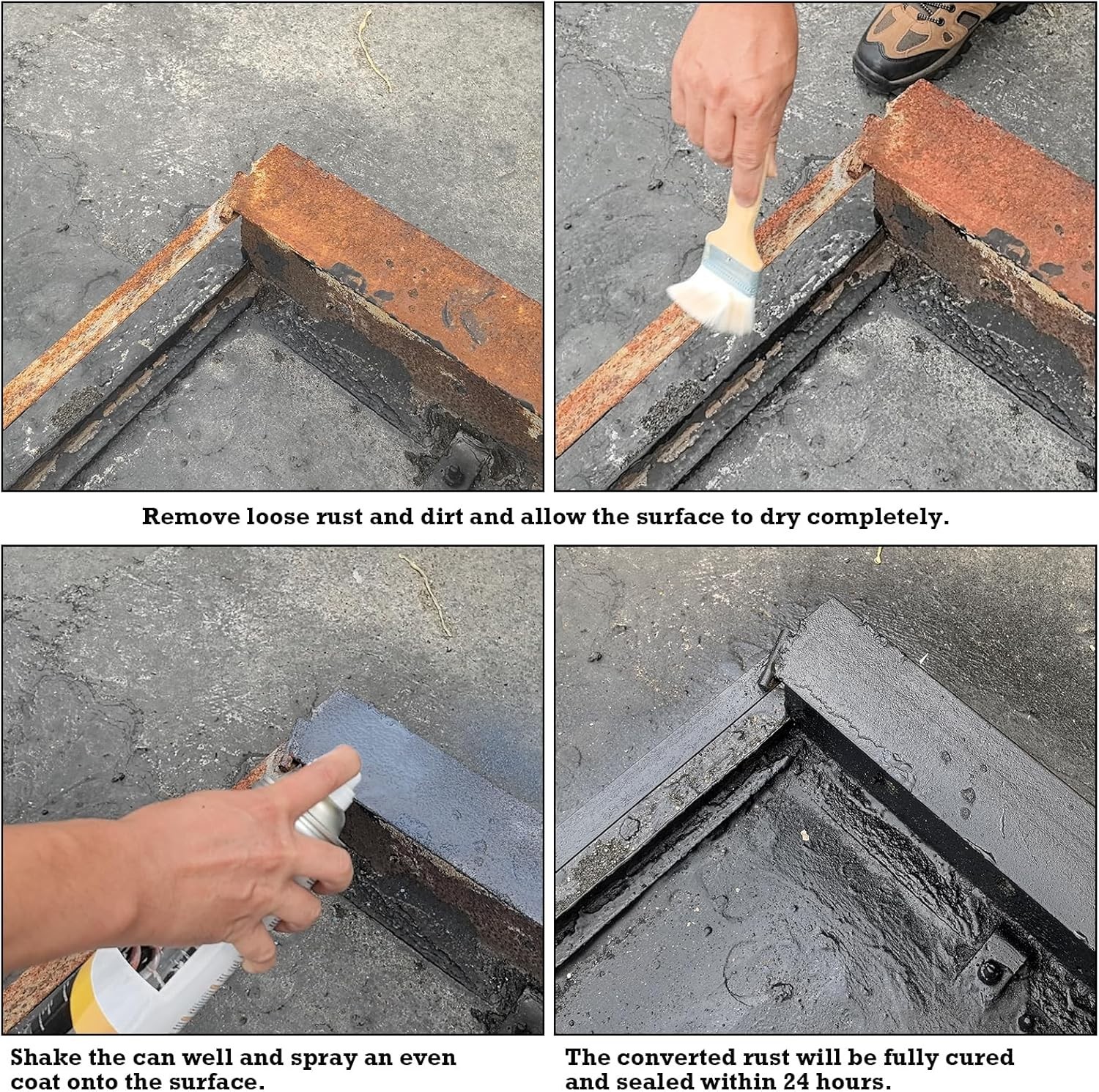 Protective Black Matte Rust Converter Spray Paint – 650ml, 15-17 Sq.ft Coverage