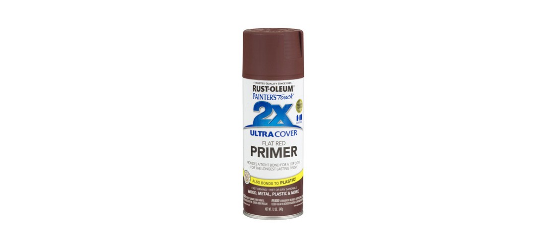 Rust-Oleum 334018 PAINTER’S Touch Spray Primer, Flat, Red, 12 oz, Aerosol Can